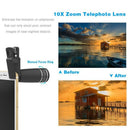 Apexel 10 In 1 Mobile Phone Lens Telephoto Fisheye Lens Wide Angle Macro Le