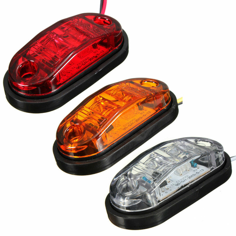 Super White 12V LED Side Marker Clearance Light Lamp Car Truck Trailer Caravan