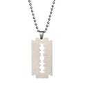 Street Punk Unisex Razor Blade Shaped Fashion Steel Dogtag Necklace Pendant U2L5