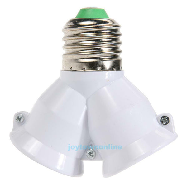 2 in 1 E27 Lamp Socket Splitter Adapter Light Double Y Bulb Base Stand Holder