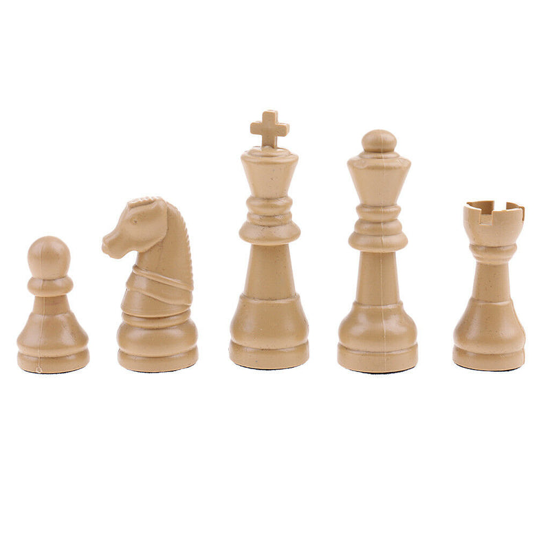 16pcs Plastic Chess Pieces - Pieces Only - No Board - 63mm King Beige
