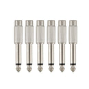 6.3mm 0.6cm Mono Male Connector to RCA Female Jack Audio Adapter 6pcs