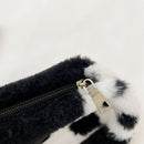 Animal Pattern Underarm Bag Women Mini Plush Shoulder Handbags Purse (13)