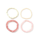 4Pcs Multicolor Crystal Strand Beads Bracelets For Women Beads Peach-Bracel