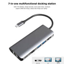 7 in 1 Type-C HUB 4K HDMI Gigabit Ethernet 2 USB3.0 100W PD Card Adapter
