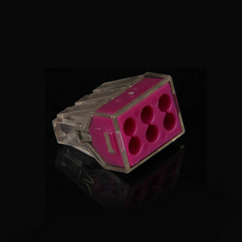 100Pcs PCT-106 Push Wire Wiring Cable Connector 6-Pin Conductor Terminal Block w