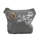 Classic Retro Canvas Purse Wallet Coin Bag Pouch Case Grey hanger