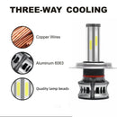 2PCS 6 Sides LED Headlight Kit H4 High Low Beam DOB LED Bulb Car Lighting 3