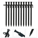 10 Pcs Heavy Duty Black Steel Metal Tent Nail Camping Stakes Pegs Ground Na U4E6