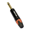 6.35mm Mono Male Plug Connector DIY Soldering Plug for Microphone (Orange) A