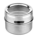 Magnetic Spice Jar With A Strong Transparent Top Cover. Stainless Steel Rou