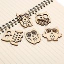 50Pcs Mix Hollow Owl Wooden Ornament DIY Craft Slices Art Decoration Scrapb BX