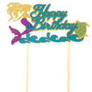 Starfish Mermaid Happy birthday Cake Toppers Cupcake Baby Shower Deco ME