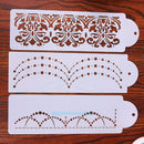 3pcs Plastic Cake Stencils Fondant Baking Decorating Moulds DIY Household Tool