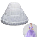White Children Petticoat A-Line 3 Hoops One Layer Kids Crinoline Lace Trim  U7T1