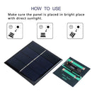 Portable 1W 2V Solar Power Battery Charger Panel for 2 1.2V AA Batteries