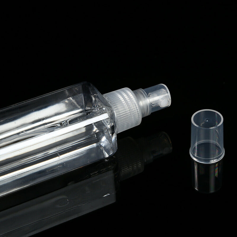 5pcs 100ml Transparent Square Travel Portable Plastic Empty Spray Bottles A