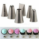 6Pcs Icing Piping Nozzles Tips Tool Set For Cake Puff Decorating Sugarcraft  FT