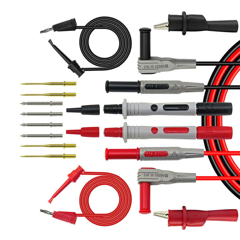 8pcs Soft Silicone Electronic Test Lead Kit with Alligator Clips Test Hook