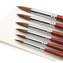 6Pcs Kolinsky Sable Hair Acrylic Round Nail Art Paint Brush Set 2/4/6/8/10/12