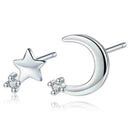 Moon Star Stone Stud Earrings Womens Girls Jewellery Z7Z3