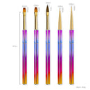 5pcs Nail Art Brushes Set Painting Tools Builder Gel Brush for Salon Home