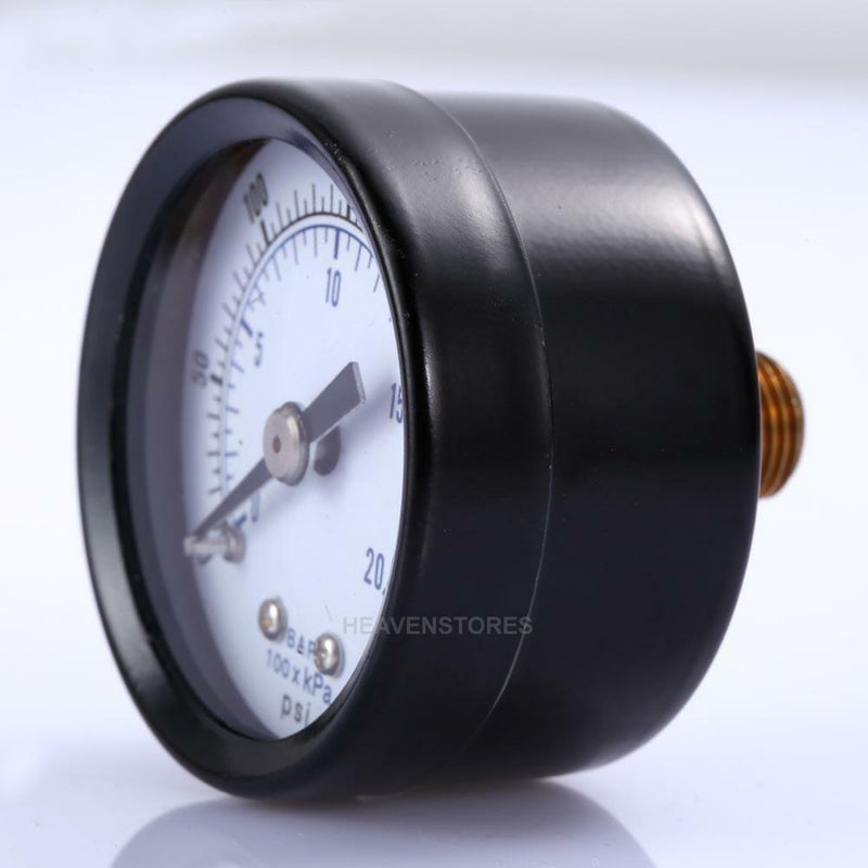 1/8" NPT AIR HYDRAULIC PRESSURE GAUGE 0-300 PSI BACK MT 1.5" FACE
