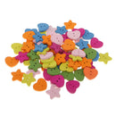 20g Heart Star Wooden Sewing Buttons for Kids Children Clothing Accessories