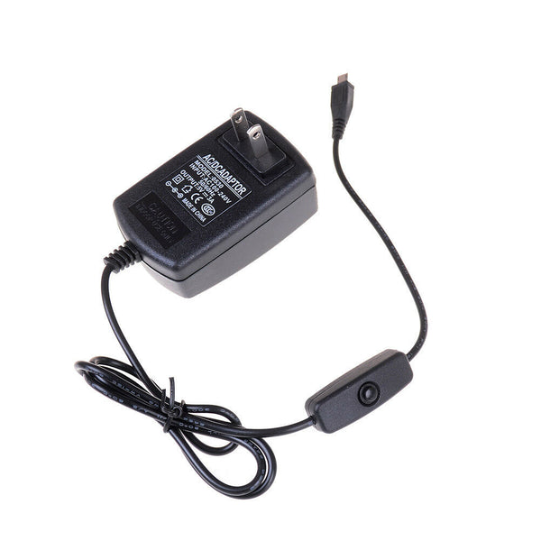 5V 3A Mini USB Power Supply Charger Adapter On/off Switch for Raspberry Pi 3 lj