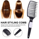 Unisex Detangling Hair Brush Curved Massage Pins Vented Hairbrush Detangler