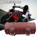 Frame Buckle Motorcycle Roll Tool Bag for Fork Handlebar Sissy Bar (Brown)