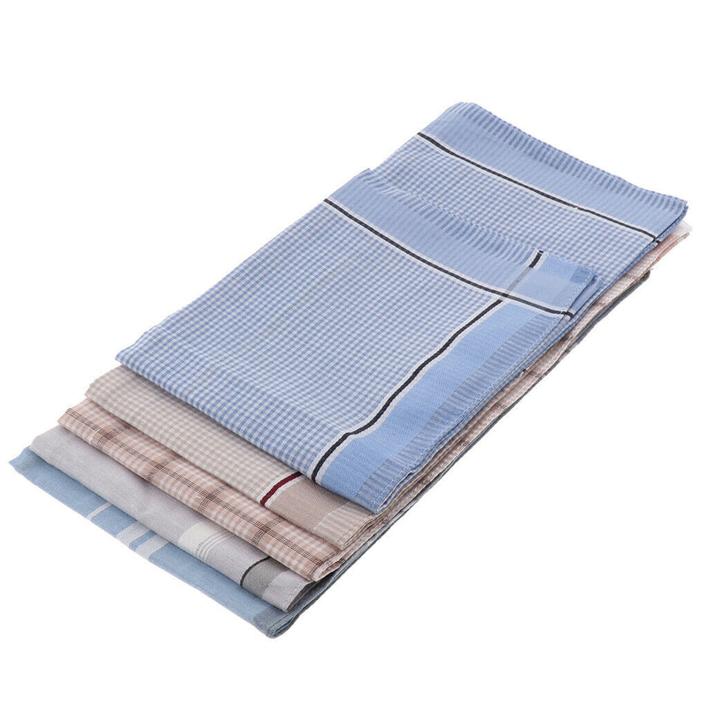5 Pack Mens Cotton Handkerchiefs, 100% Pure Cotton 5 Colors