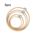 5pcs/set Embroidery Hoops Circle Cross Stitch Bamboo Ring Sewing Frame Art NLD