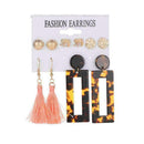 5 Pairs Tassel Earrings Leopard Earrings Women Jewelry Ladies Jewelry Ear S Y5P1