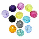 500pcs Plastic Spacer Beads Faceted Round Ball Random Color 6mmx6mm(2/8"x2/