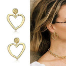 Korean Fashion Screw Big Hollow Love Heart Dangle Earrings For Women Girl S S1I8