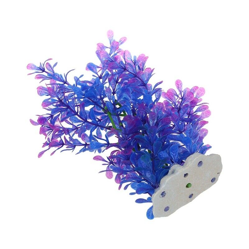 1 x Art Plant 15-20 CM Aquarium Decoration Water Plant purple + blue Y2G6