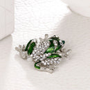 Rhinestone Green Brooch Unisex Cute Animal Brooch Pin Women Men Dress Coat
