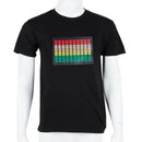 Men Sound Activated Led T-Shirt Light Up Flashing Rock Disco Equalizer Shor F7L3