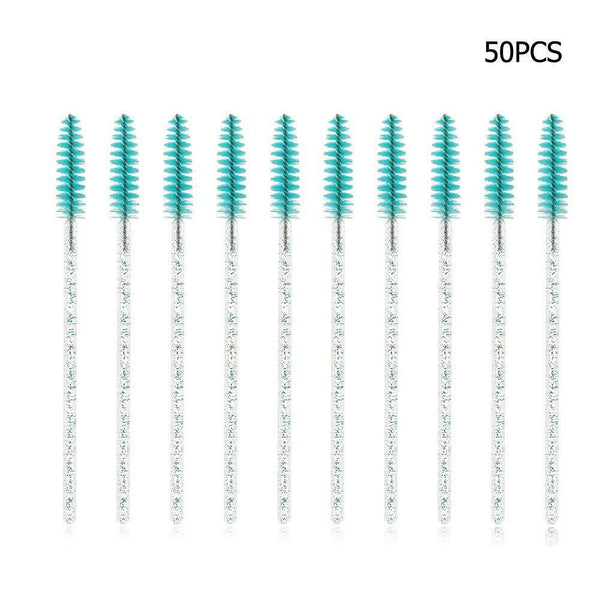 50pcs Disposable Makeup Eyelash Brush Mascara Wands Applicator (Lake Blue) A#S