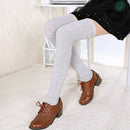 1 Set 3 Pairs Womens Long Socks Solid Color Thigh High Socks Cotton over th