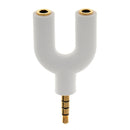 3.5mm Stereo Audio Jack Earphone Headphone 2 Way Splitter Adapter White