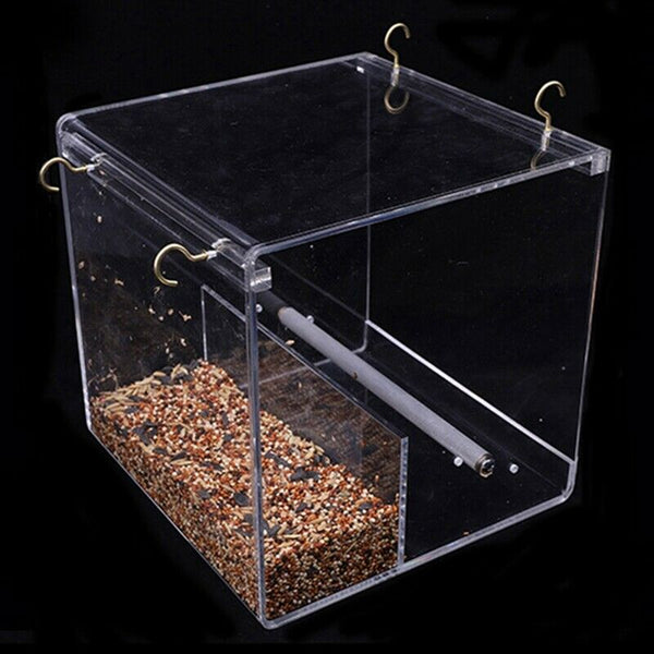 Automatic Parrot Bird Feeder No Mess Feeding Device Seed Food Container for Y3F2