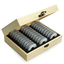 Wooden Coin Display Storage Box Case for Coin Collectible with 30 Capsules  T1U9