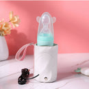USB Mug Baby Milk Warmer Heater Feeding Bottle Insulated Bag (Pink White) A