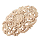 Woodcarving Furniture Decoration Solid Wood Door Round Applique Flower Him  W4M7