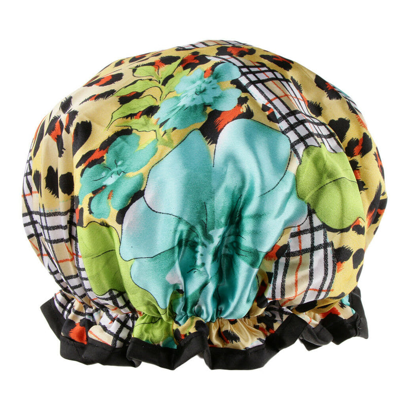 Waterproof Elastic Shower Women Bathing Salon Hair Cover Cap Hat Head Band