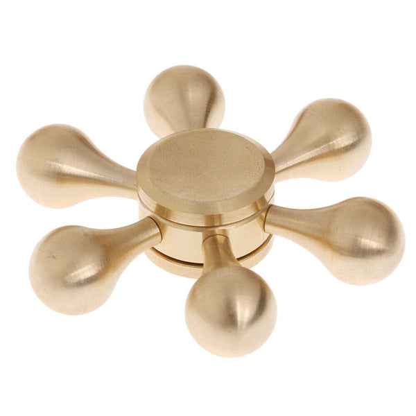 Six Angle Water Drop Gyro Finger Spinner Fidget Spinner(Golden) #gib