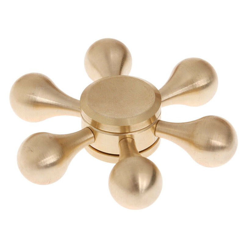 Six Angle Water Drop Gyro Finger Spinner Fidget Spinner(Golden)
