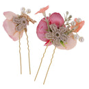 Beautiful Lady Girls Flower Pearls Hair Pins Headpieces Hair Accessories